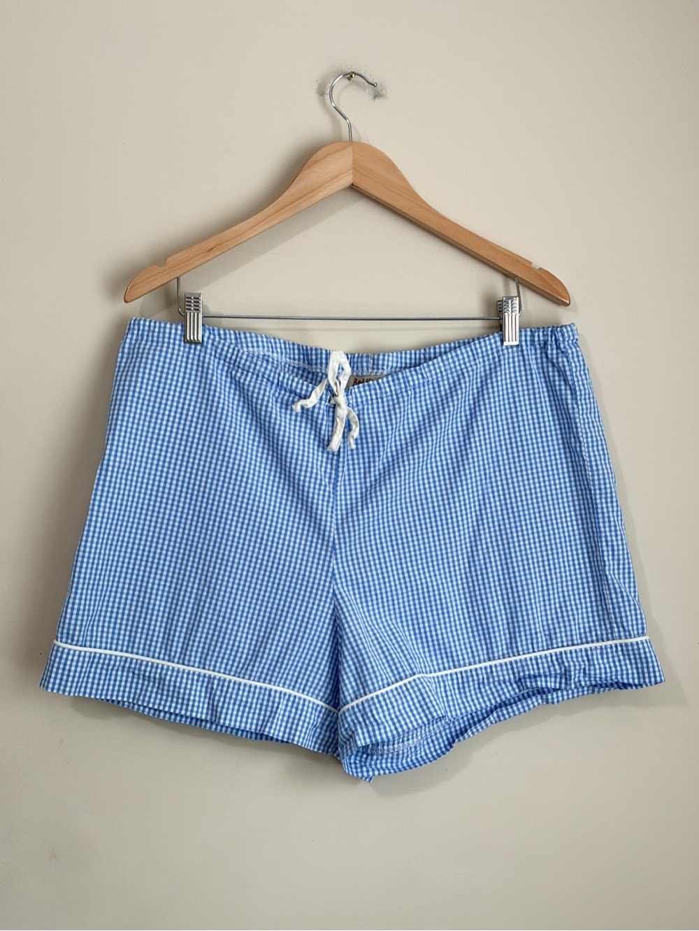 BedHead Light Blue Gingham Drawstring Shorts